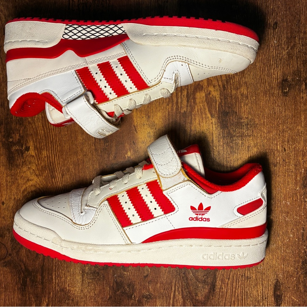 Adidas forum low' Red and White Sneakers